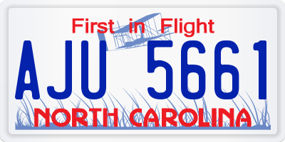 NC license plate AJU5661