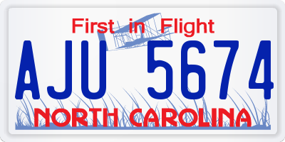 NC license plate AJU5674