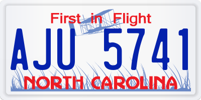 NC license plate AJU5741