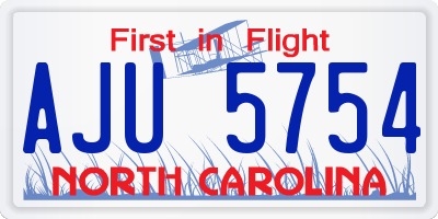 NC license plate AJU5754
