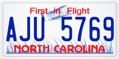 NC license plate AJU5769