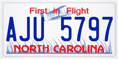 NC license plate AJU5797