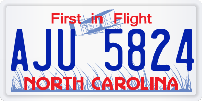 NC license plate AJU5824