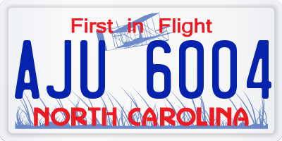NC license plate AJU6004