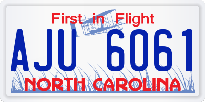 NC license plate AJU6061