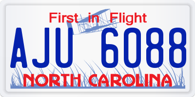 NC license plate AJU6088