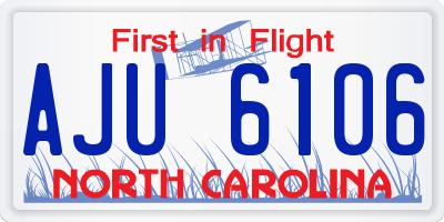 NC license plate AJU6106