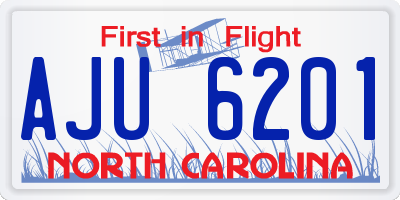 NC license plate AJU6201