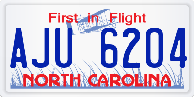 NC license plate AJU6204