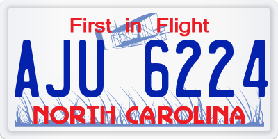 NC license plate AJU6224