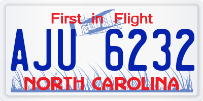 NC license plate AJU6232