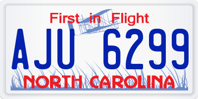 NC license plate AJU6299