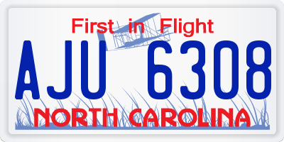 NC license plate AJU6308
