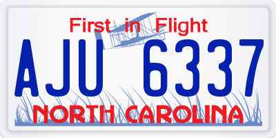 NC license plate AJU6337