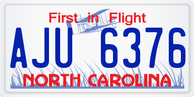 NC license plate AJU6376