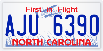NC license plate AJU6390