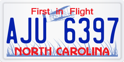 NC license plate AJU6397