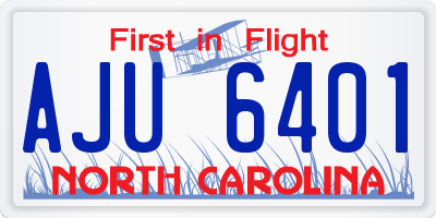 NC license plate AJU6401