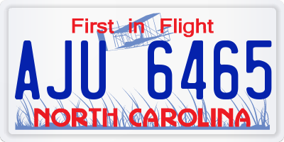 NC license plate AJU6465