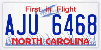 NC license plate AJU6468