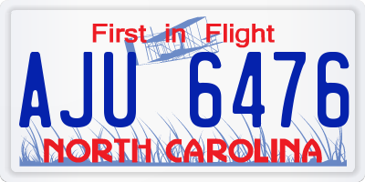 NC license plate AJU6476