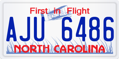 NC license plate AJU6486
