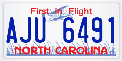 NC license plate AJU6491