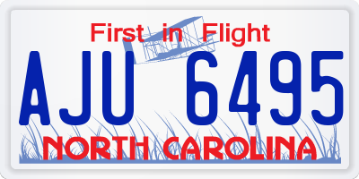 NC license plate AJU6495