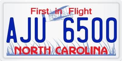 NC license plate AJU6500