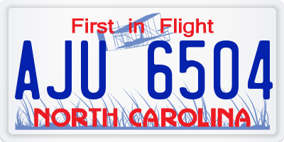 NC license plate AJU6504