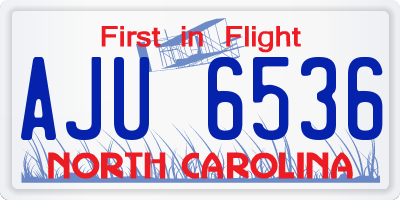 NC license plate AJU6536