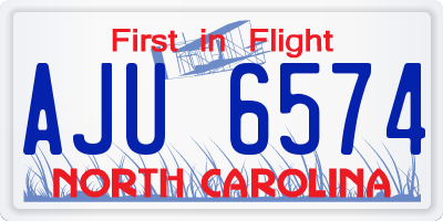 NC license plate AJU6574
