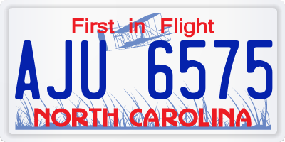 NC license plate AJU6575