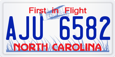 NC license plate AJU6582