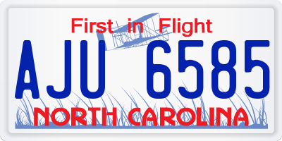 NC license plate AJU6585