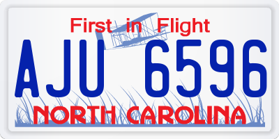NC license plate AJU6596