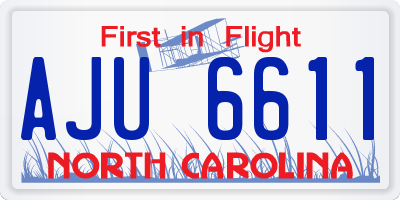 NC license plate AJU6611