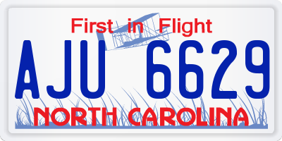 NC license plate AJU6629