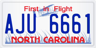 NC license plate AJU6661