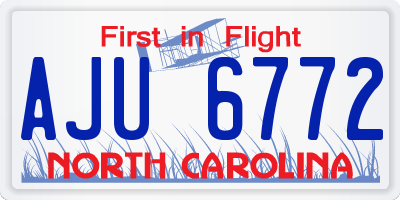 NC license plate AJU6772