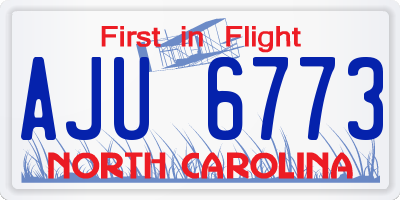 NC license plate AJU6773