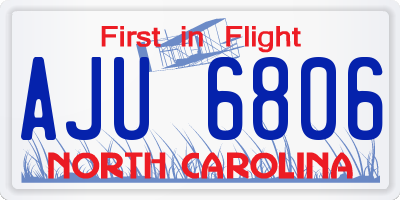 NC license plate AJU6806