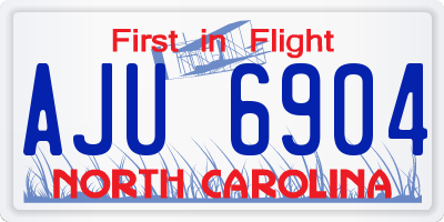 NC license plate AJU6904
