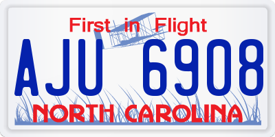 NC license plate AJU6908