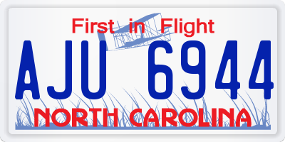 NC license plate AJU6944