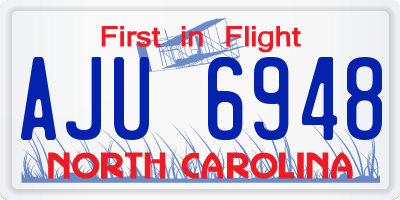 NC license plate AJU6948