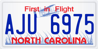 NC license plate AJU6975