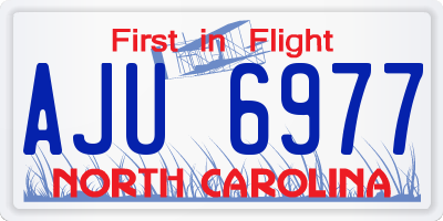 NC license plate AJU6977