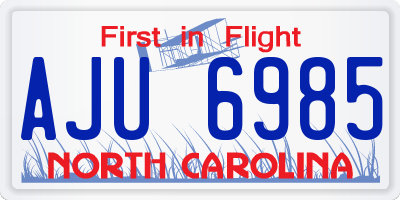 NC license plate AJU6985