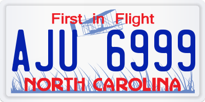 NC license plate AJU6999